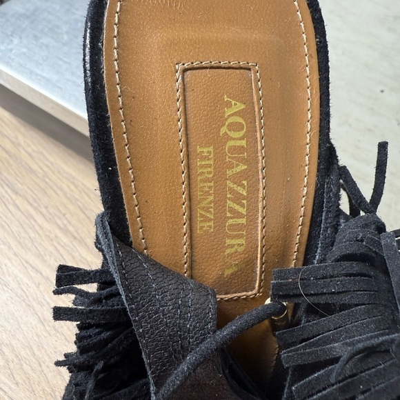 Aquazzura Firenze Sexy Fringe Suede Heel Size US 6.5 - Picture 10 of 11